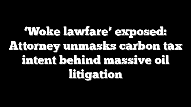 ‘Woke lawfare’ exposed: Attorney unmasks carbon tax intent behind massive oil litigation