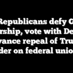 13 Republicans defy GOP leadership, vote with Dems to advance repeal of Trump order on federal unions