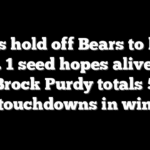 49ers hold off Bears to keep No. 1 seed hopes alive as Brock Purdy totals 5 touchdowns in win