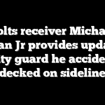 Colts receiver Michael Pittman Jr provides update on security guard he accidentally decked on sideline