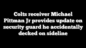 Colts receiver Michael Pittman Jr provides update on security guard he accidentally decked on sideline