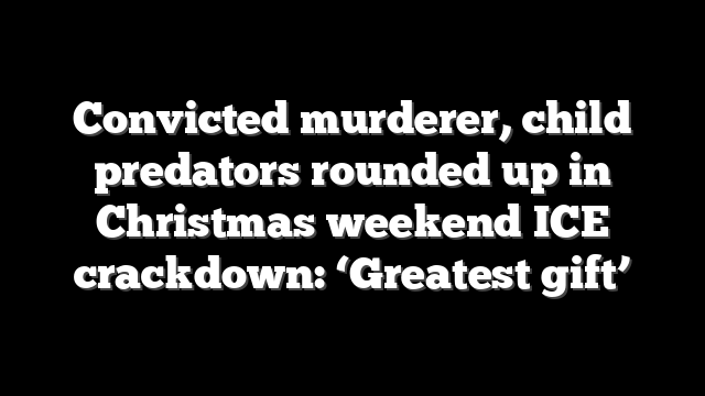 Convicted murderer, child predators rounded up in Christmas weekend ICE crackdown: ‘Greatest gift’