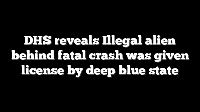 DHS reveals Illegal alien behind fatal crash was given license by deep blue state