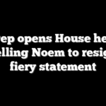 Dem rep opens House hearing by telling Noem to resign in fiery statement