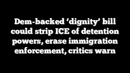 Dem-backed ‘dignity’ bill could strip ICE of detention powers, erase immigration enforcement, critics warn