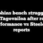 Dolphins bench struggling Tua Tagovailoa after rough performance vs Steelers: reports