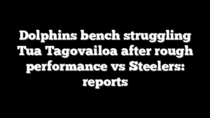 Dolphins bench struggling Tua Tagovailoa after rough performance vs Steelers: reports