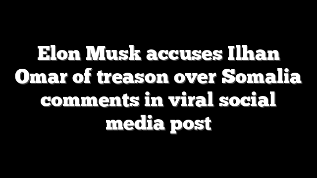Elon Musk accuses Ilhan Omar of treason over Somalia comments in viral social media post