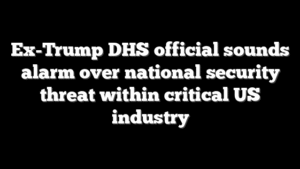 Ex-Trump DHS official sounds alarm over national security threat within critical US industry