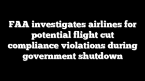 FAA investigates airlines for potential flight cut compliance violations during government shutdown
