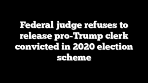 Federal judge refuses to release pro-Trump clerk convicted in 2020 election scheme
