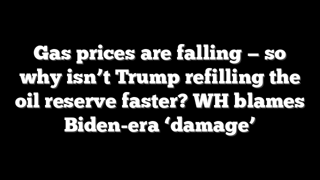 Gas prices are falling — so why isn’t Trump refilling the oil reserve faster? WH blames Biden-era ‘damage’