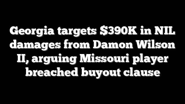 Georgia targets $390K in NIL damages from Damon Wilson II, arguing Missouri player breached buyout clause