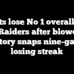 Giants lose No 1 overall pick to Raiders after blowout victory snaps nine-game losing streak