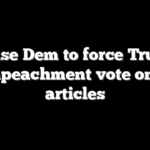 House Dem to force Trump impeachment vote on 2 articles