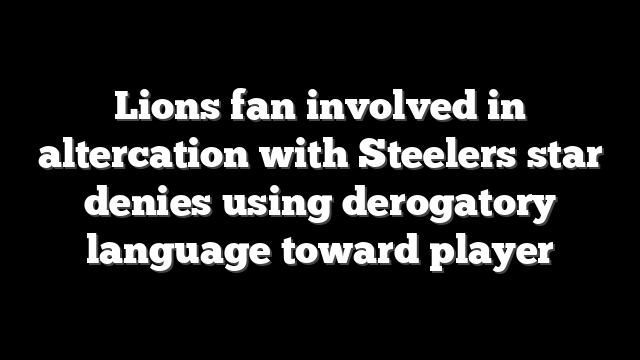 Lions fan involved in altercation with Steelers star denies using derogatory language toward player