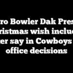 NFL Pro Bowler Dak Prescott’s Christmas wish includes greater say in Cowboys front office decisions