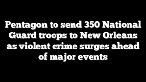 Pentagon to send 350 National Guard troops to New Orleans as violent crime surges ahead of major events