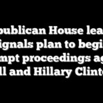 Republican House leader signals plan to begin contempt proceedings against Bill and Hillary Clinton