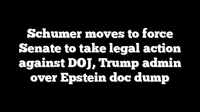 Schumer moves to force Senate to take legal action against DOJ, Trump admin over Epstein doc dump