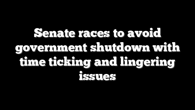 Senate races to avoid government shutdown with time ticking and lingering issues