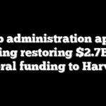 Trump administration appeals ruling restoring $2.7B in federal funding to Harvard