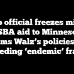 Trump official freezes millions in SBA aid to Minnesota, slams Walz’s policies as breeding ‘endemic’ fraud