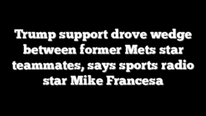 Trump support drove wedge between former Mets star teammates, says sports radio star Mike Francesa