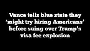 Vance tells blue state they ‘might try hiring Americans’ before suing over Trump’s visa fee explosion