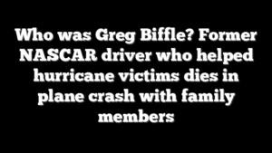 Who was Greg Biffle? Former NASCAR driver who helped hurricane victims dies in plane crash with family members