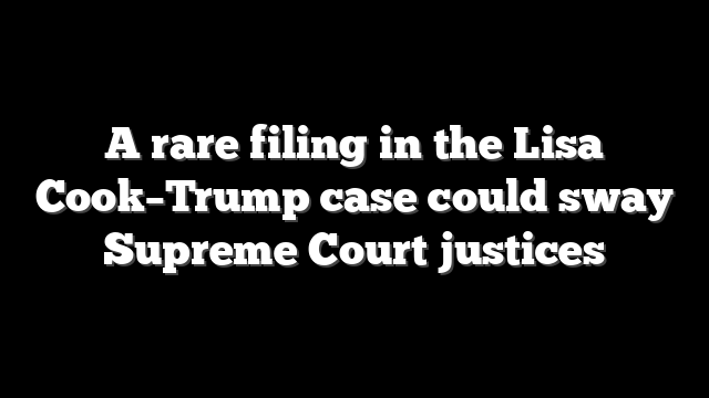 A rare filing in the Lisa Cook–Trump case could sway Supreme Court justices