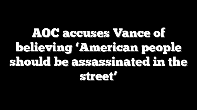 AOC accuses Vance of believing ‘American people should be assassinated in the street’