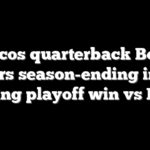 Broncos quarterback Bo Nix suffers season-ending injury during playoff win vs Bills