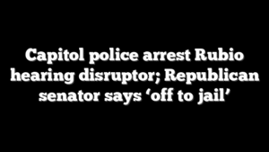 Capitol police arrest Rubio hearing disruptor; Republican senator says ‘off to jail’