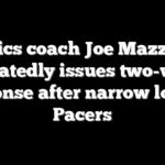 Celtics coach Joe Mazzulla repeatedly issues two-word response after narrow loss to Pacers