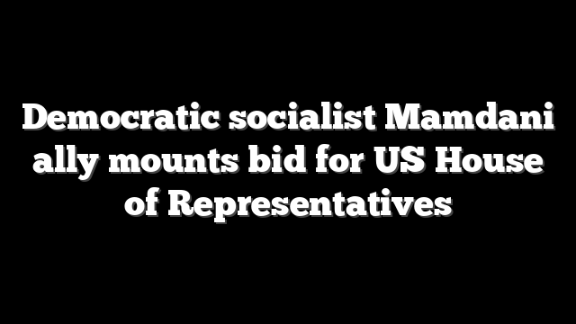 Democratic socialist Mamdani ally mounts bid for US House of Representatives