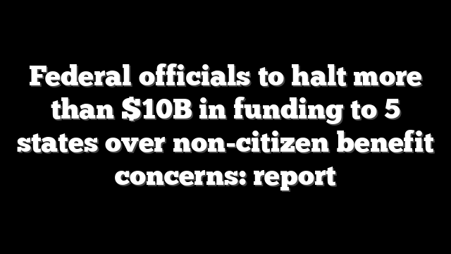 Federal officials to halt more than $10B in funding to 5 states over non-citizen benefit concerns: report