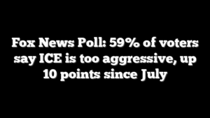 Fox News Poll: 59% of voters say ICE is too aggressive, up 10 points since July