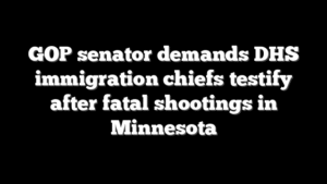 GOP senator demands DHS immigration chiefs testify after fatal shootings in Minnesota