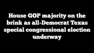 House GOP majority on the brink as all-Democrat Texas special congressional election underway