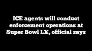 ICE agents will conduct enforcement operations at Super Bowl LX, official says
