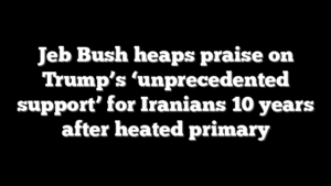 Jeb Bush heaps praise on Trump’s ‘unprecedented support’ for Iranians 10 years after heated primary