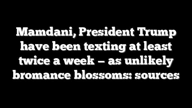 Mamdani, President Trump have been texting at least twice a week — as unlikely bromance blossoms: sources