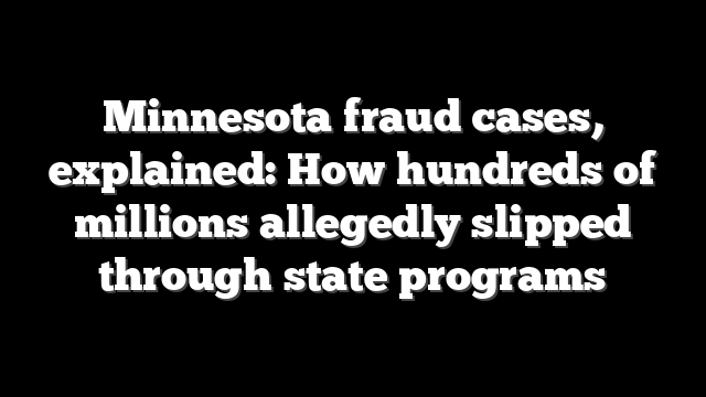 Minnesota fraud cases, explained: How hundreds of millions allegedly slipped through state programs