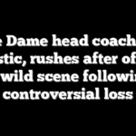 Notre Dame head coach goes ballistic, rushes after official in wild scene following controversial loss
