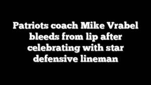 Patriots coach Mike Vrabel bleeds from lip after celebrating with star defensive lineman