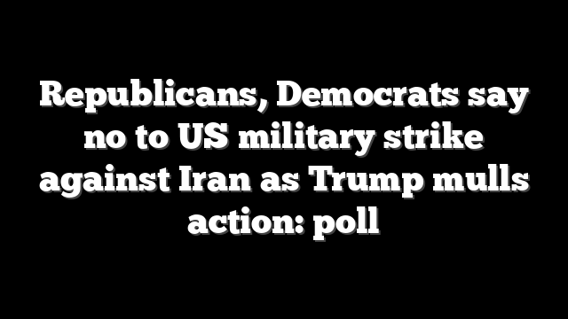Republicans, Democrats say no to US military strike against Iran as Trump mulls action: poll