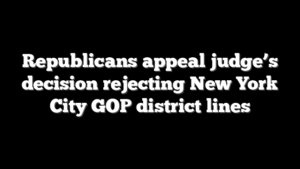 Republicans appeal judge’s decision rejecting New York City GOP district lines