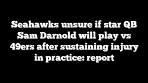 Seahawks unsure if star QB Sam Darnold will play vs 49ers after sustaining injury in practice: report