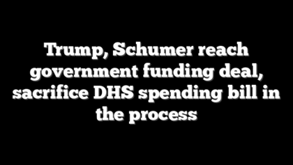 Trump, Schumer reach government funding deal, sacrifice DHS spending bill in the process